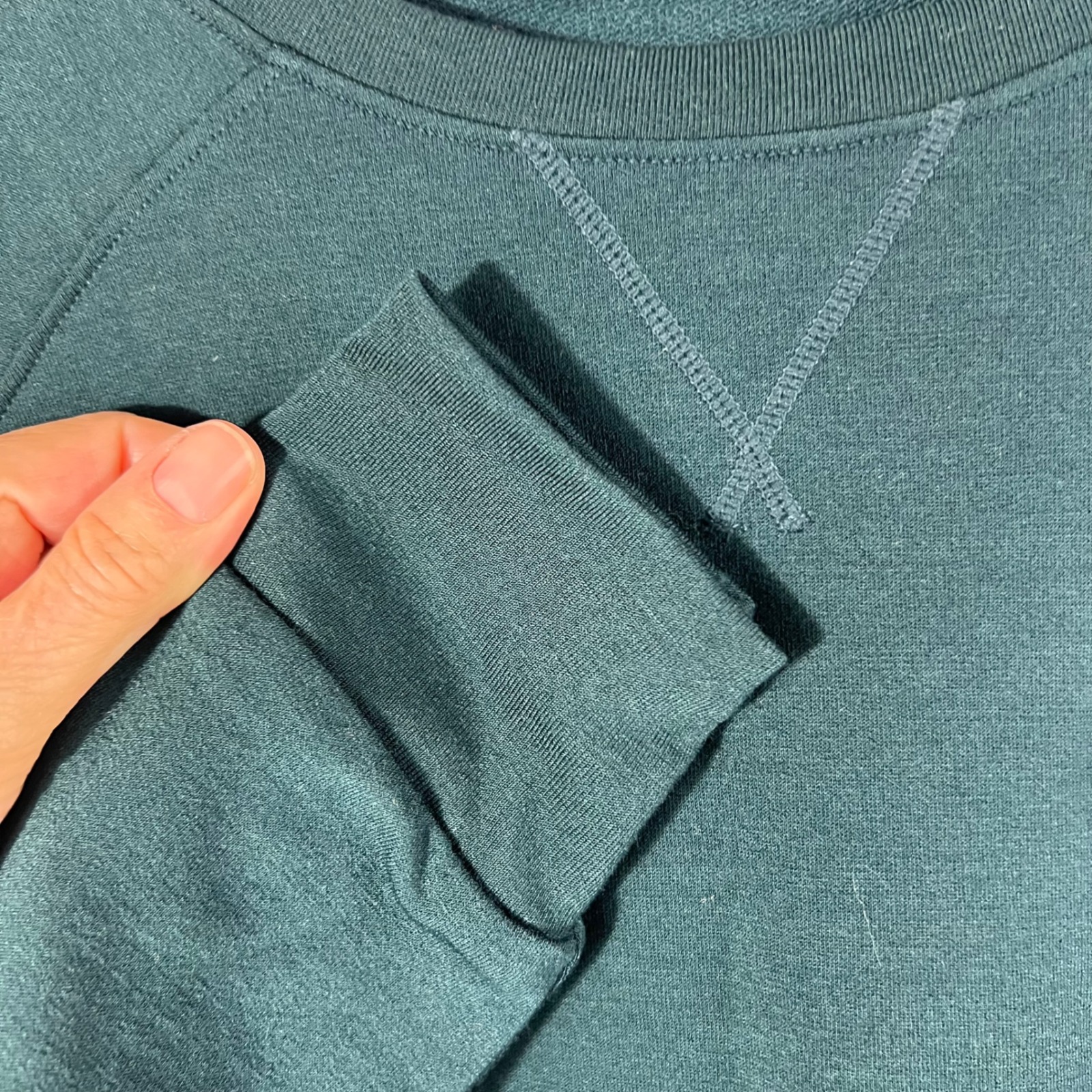 Womens Wool & Aspen Merino Wool Sweatshirt Dark Green 1x Nwot — image 5 of 7